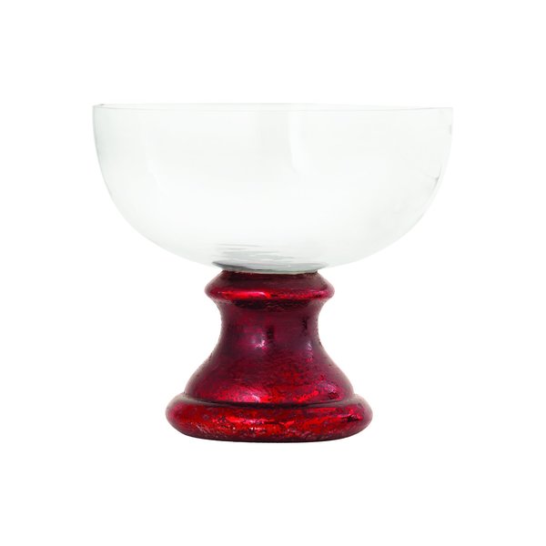 Elk Studio Melrose Bowl, Large Antique Red Artifact and Clear 209055